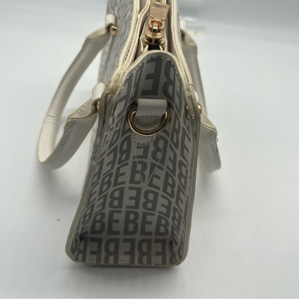 Bebe Women's Faux Leather Purse Handbag Cream Color - Picture 7 of 15